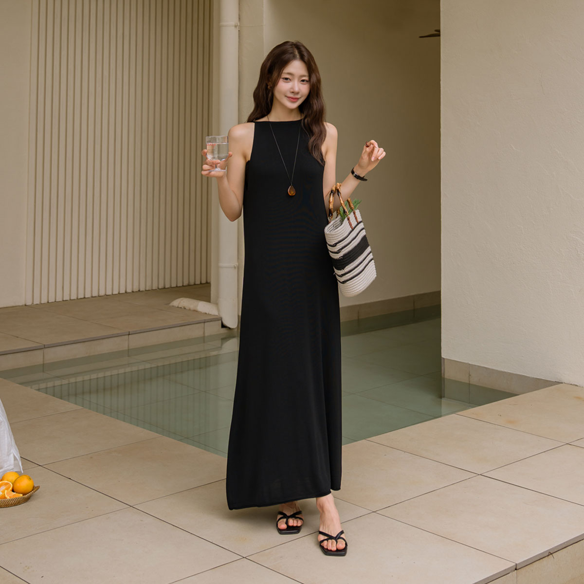 <b>[Limited Time Sale]</b> Slim Halter Cool Knit Dress