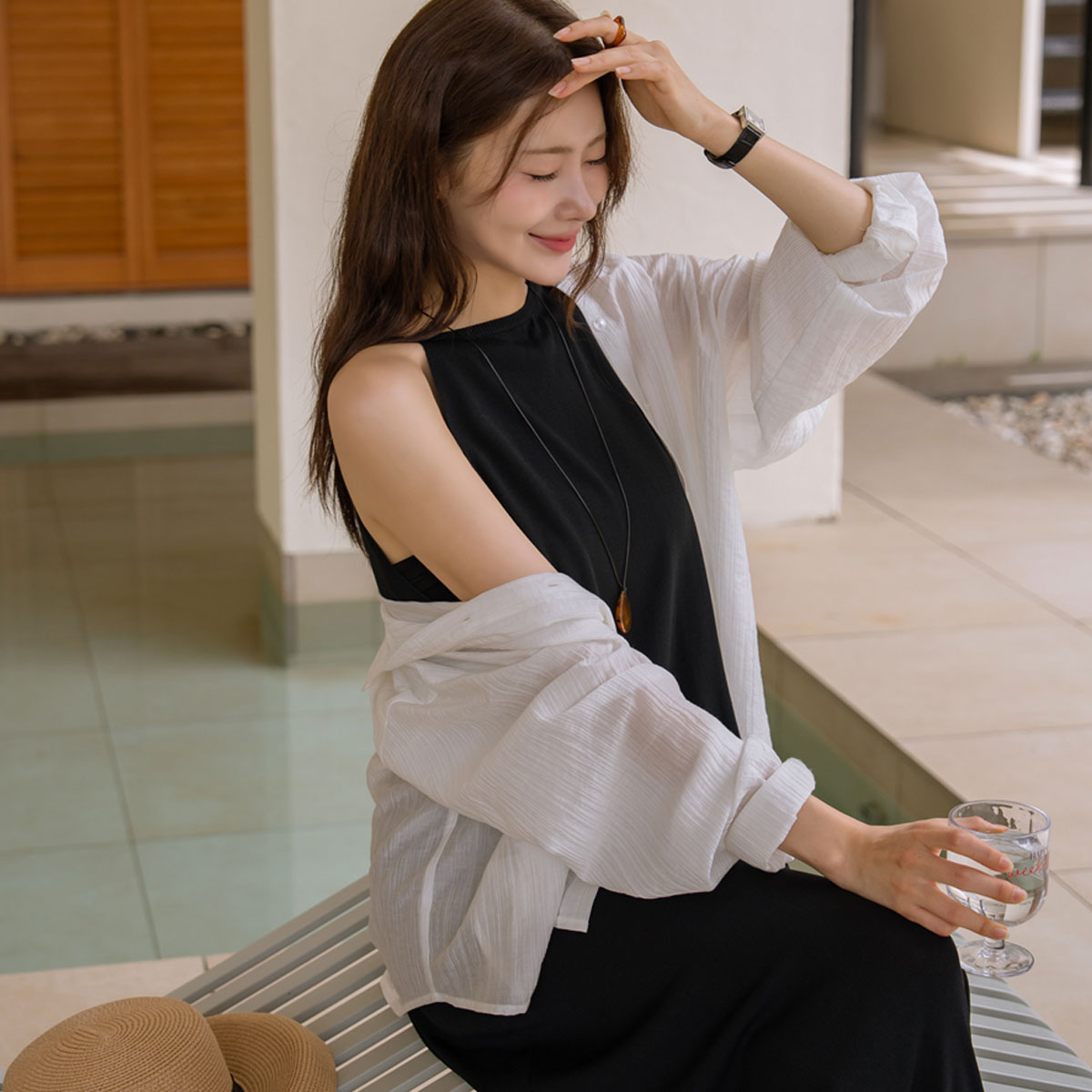 <b>[Limited Time Sale]</b> Lyocello See-through Shirt