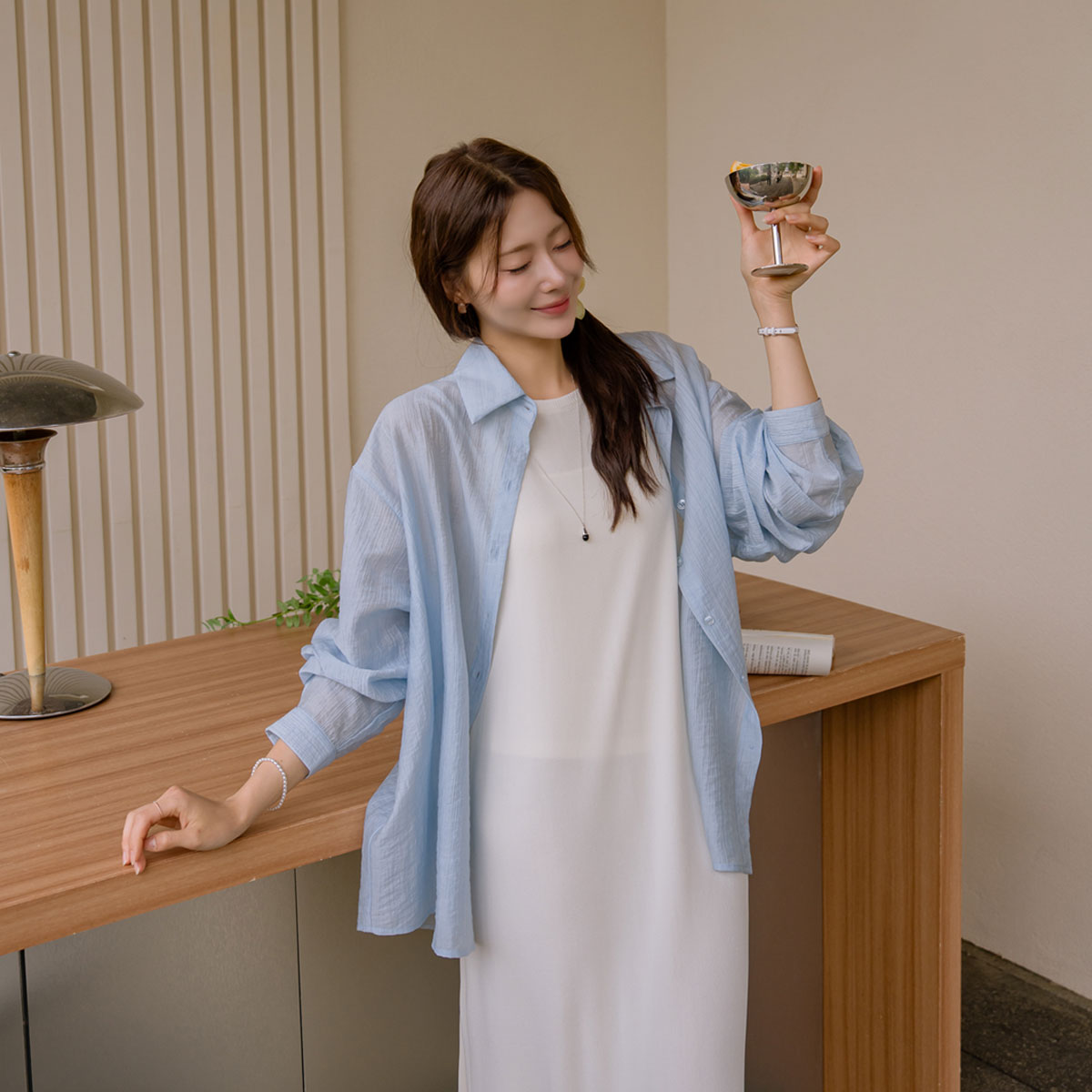 <b>[Limited Time Sale]</b> Lyocello See-through Shirt