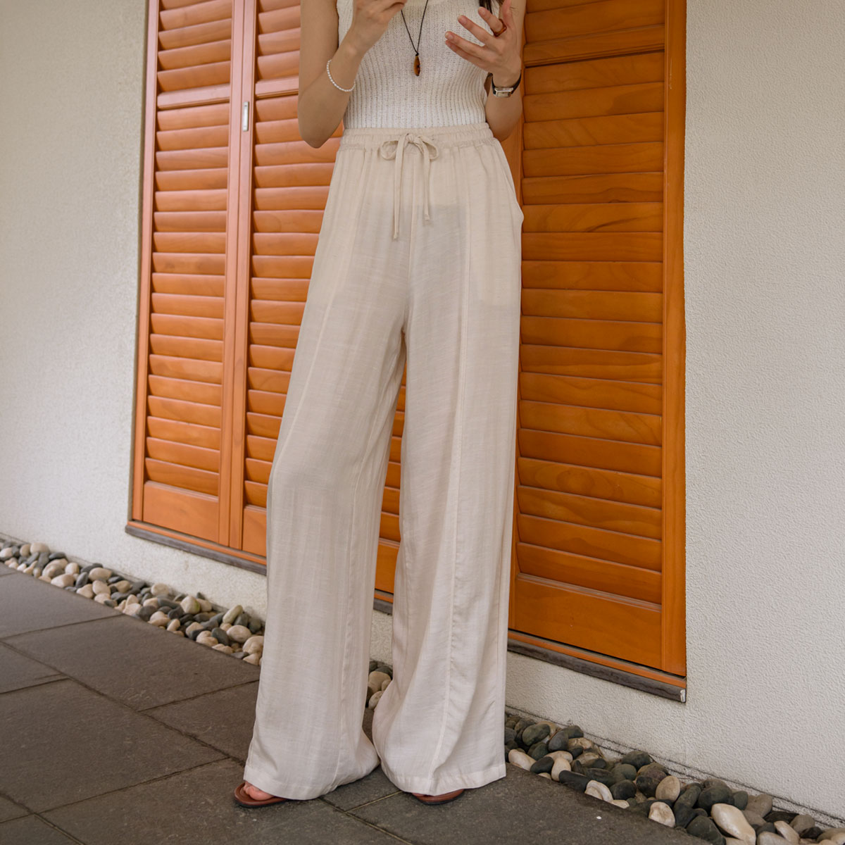 <b>[Limited Time Sale]</b> Cooling Front Cut Elastic Waist Pants