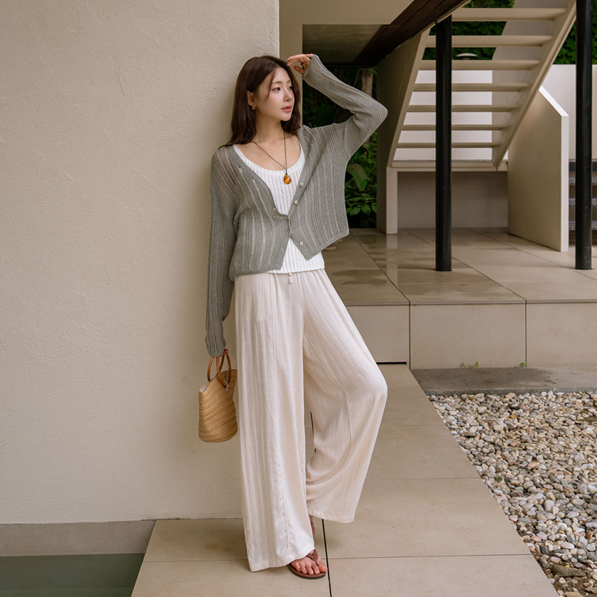 <b>[Limited Time Sale]</b> Cooling Front Cut Elastic Waist Pants