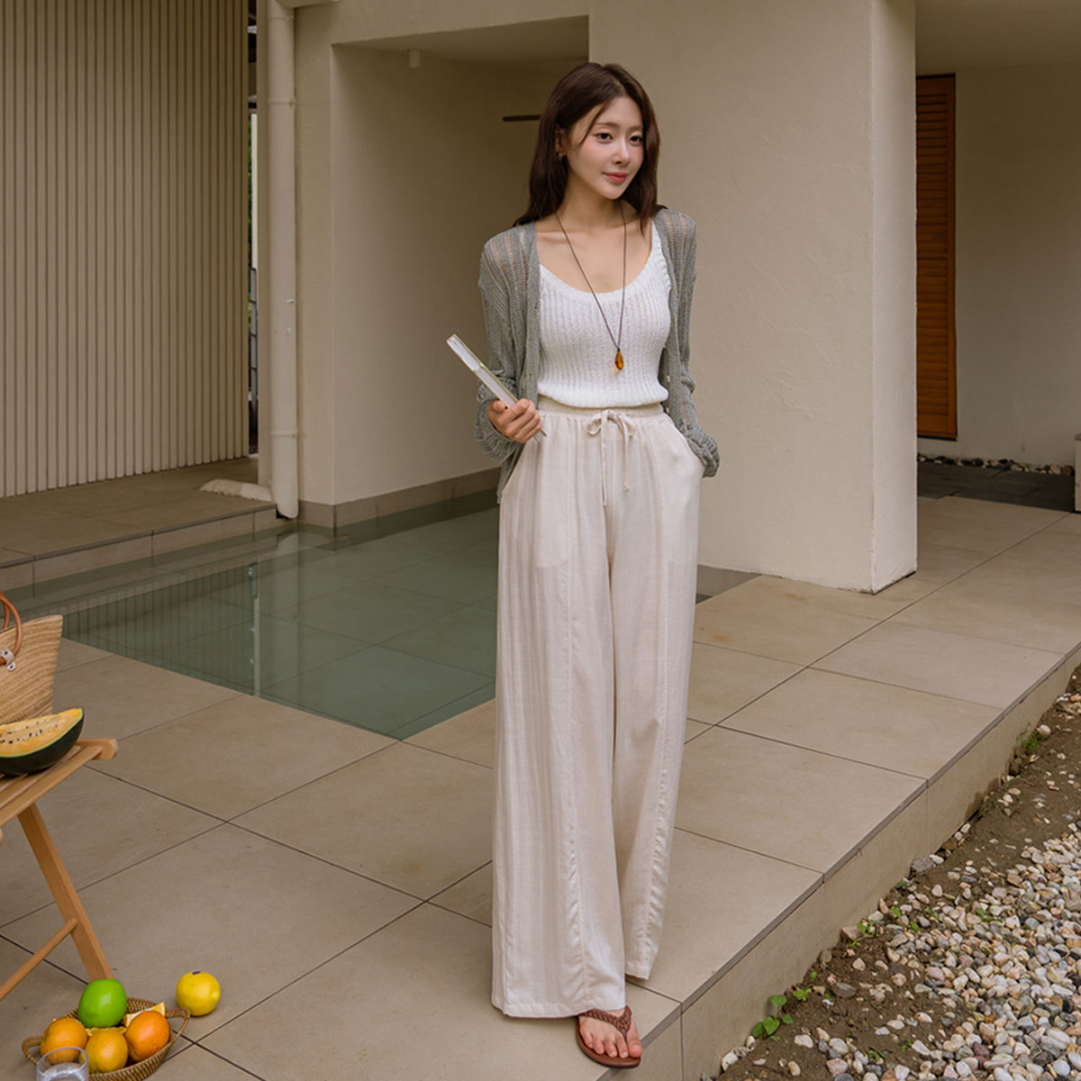 <b>[Limited Time Sale]</b> Cooling Front Cut Elastic Waist Pants