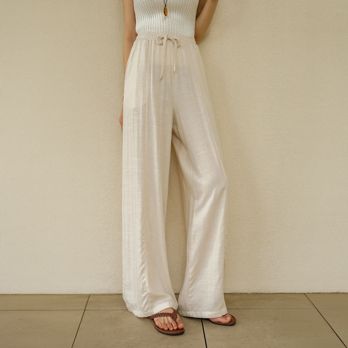 <b>[Limited Time Sale]</b> Cooling Front Cut Elastic Waist Pants