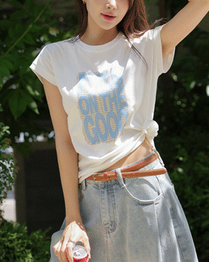 <b>[Limited Time Sale]</b> Graffiti Cap Sleeve Short-Sleeve Tee