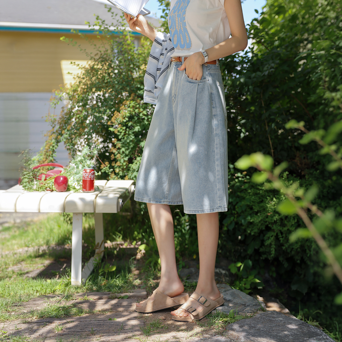<b>[Limited Time Sale]</b> <b>[New Cart Vest]</b> Sturdy Washed Pintuck Bermuda Shorts