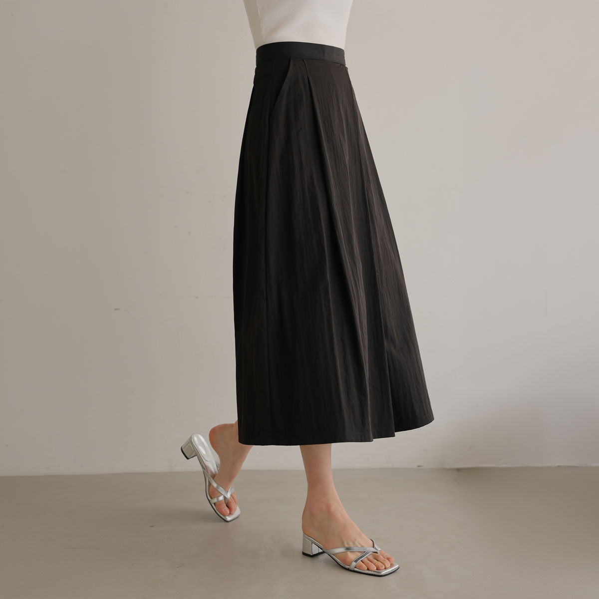 2TYPE rustling cooling flare long skirt (5 sizes)