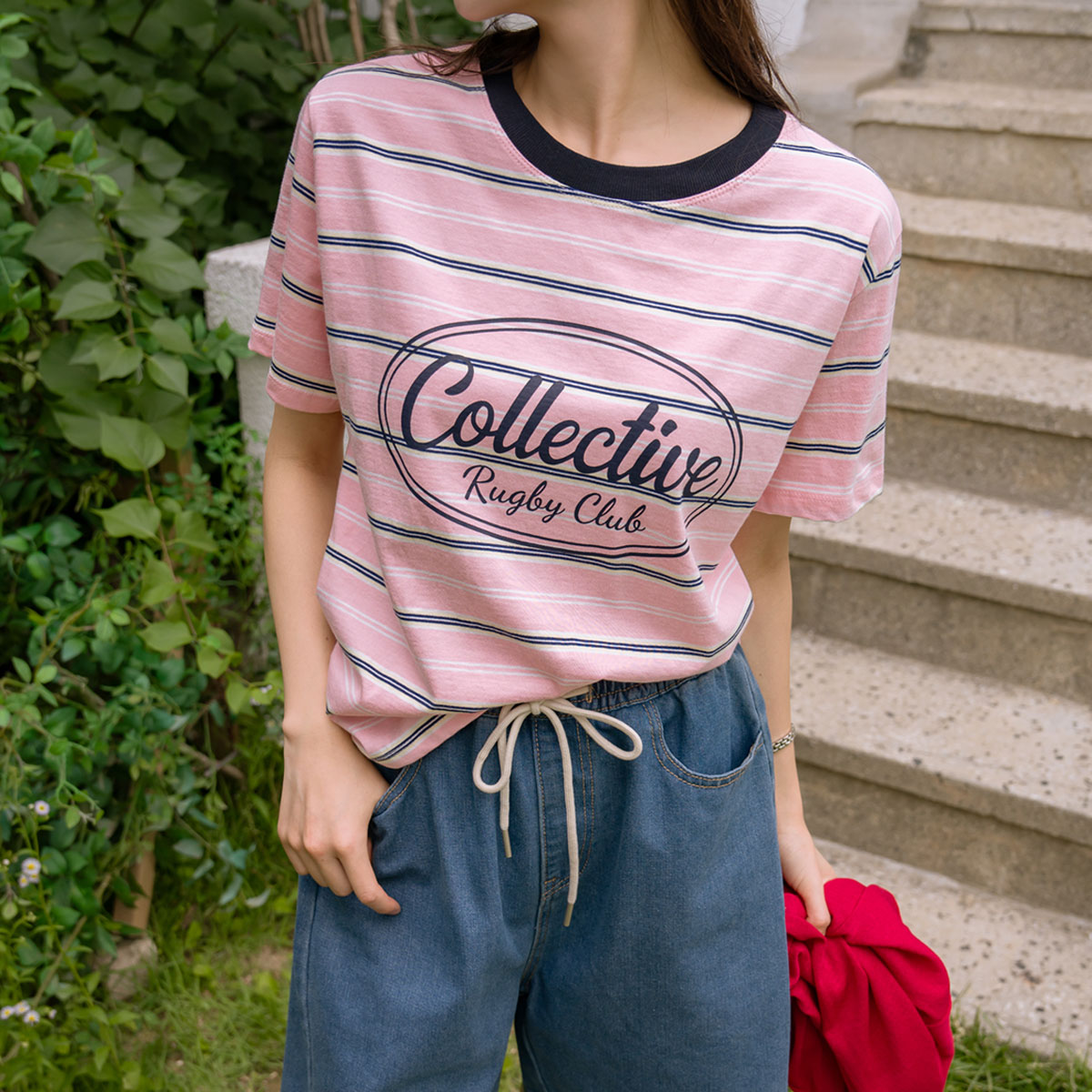 Select Color Striped Short Sleeve T-shirt