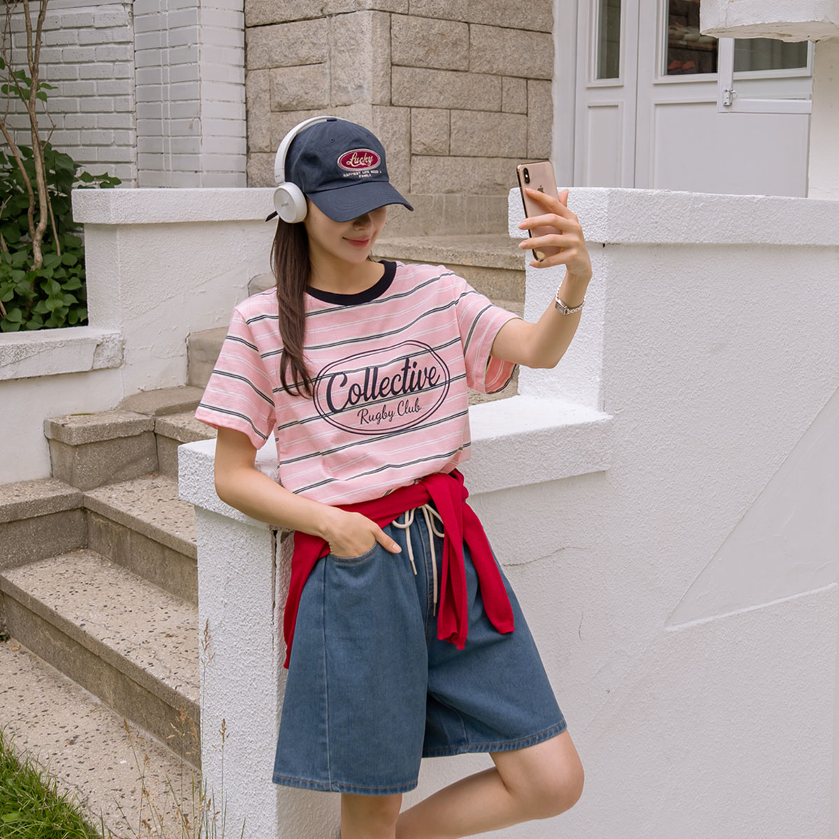 Select Color Striped Short Sleeve T-shirt