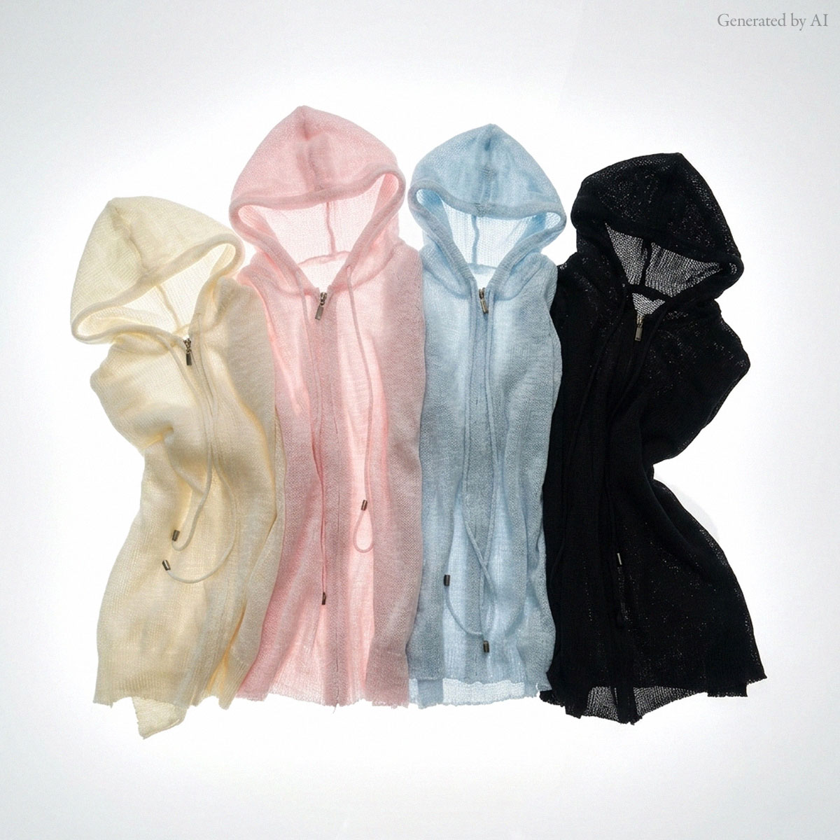 Summer See-through Viscose Zip Knit