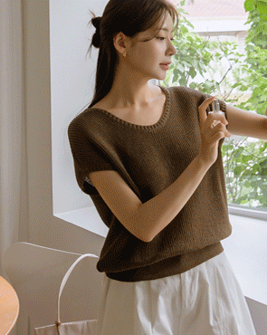 Summer Cooling Hacci Cap Sleeveless Knit