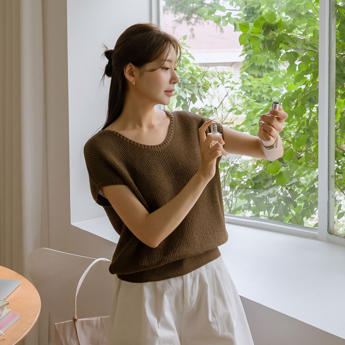 Summer Cooling Hacci Cap Sleeveless Knit