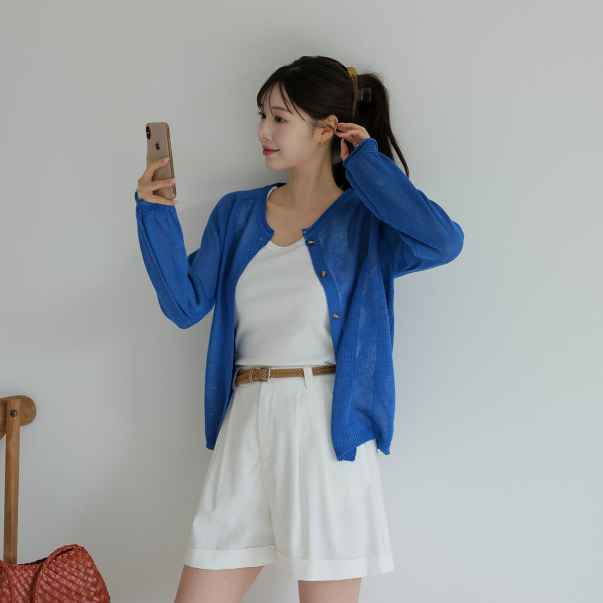 Nagrang Sleeve Patch Summer Cardigan
