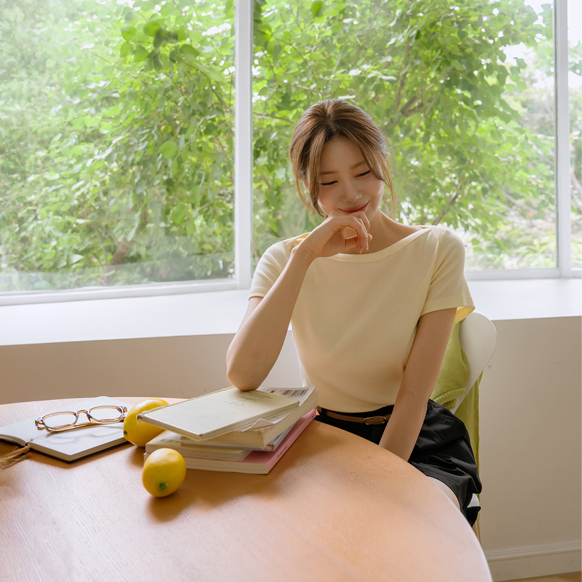 Blanc boat neck tee