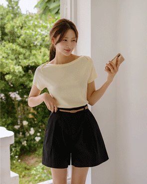 Blanc boat neck tee