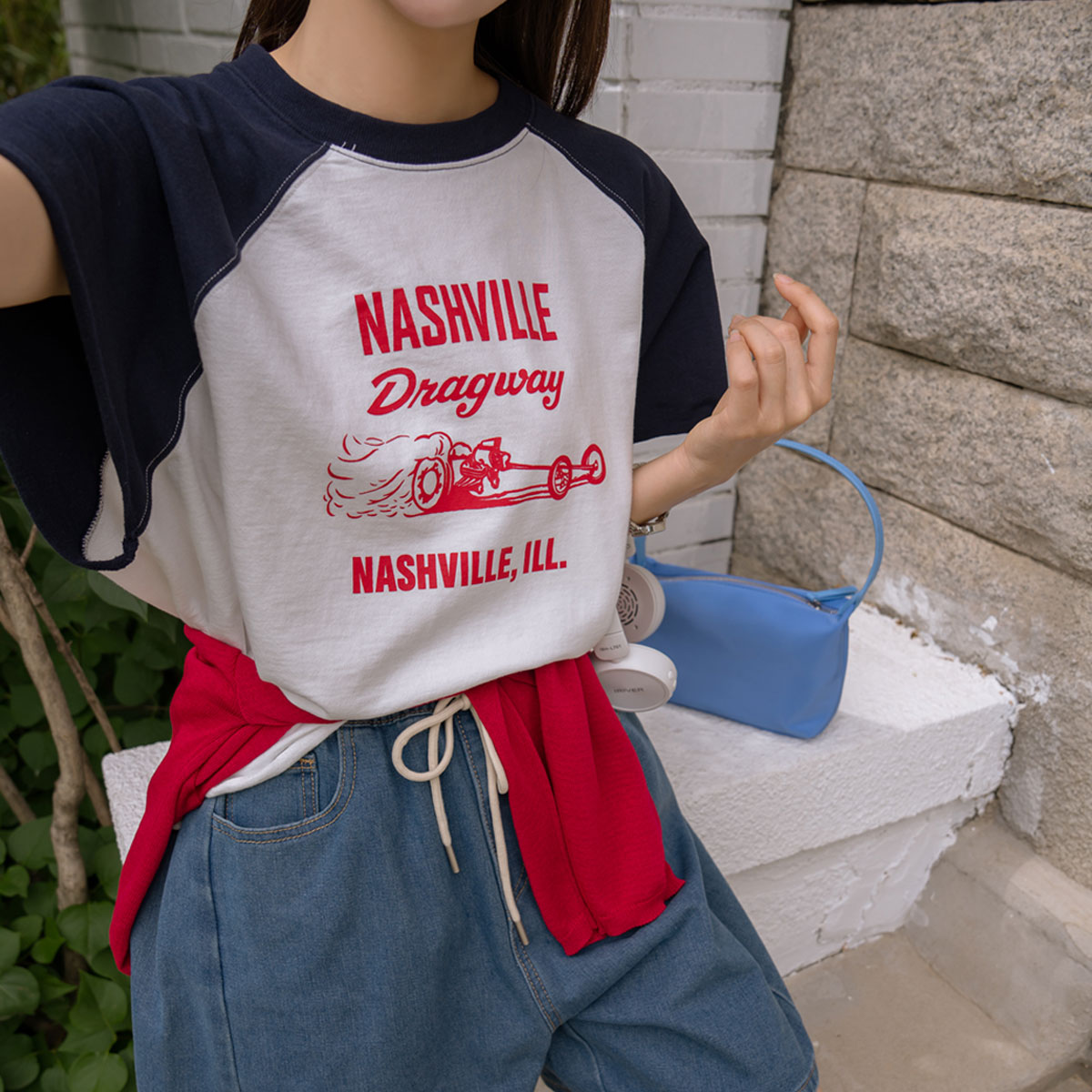 Natural Rolling Nagrang Color Block Short Sleeve Tee