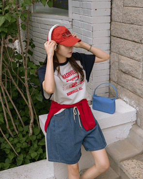 Natural Rolling Nagrang Color Block Short Sleeve Tee