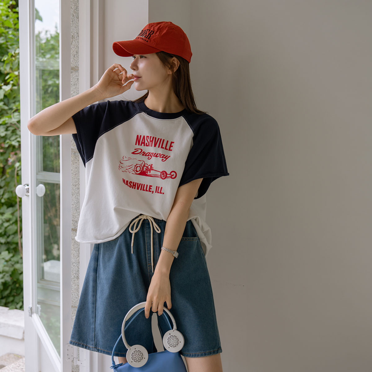 Natural Rolling Nagrang Color Block Short Sleeve Tee