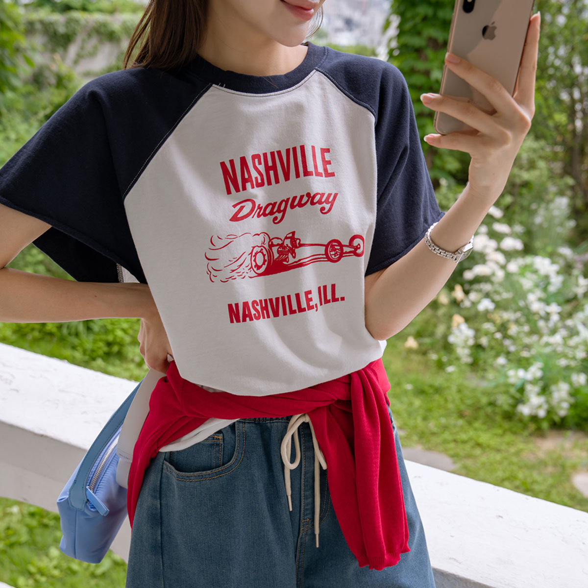 Natural Rolling Nagrang Color Block Short Sleeve Tee