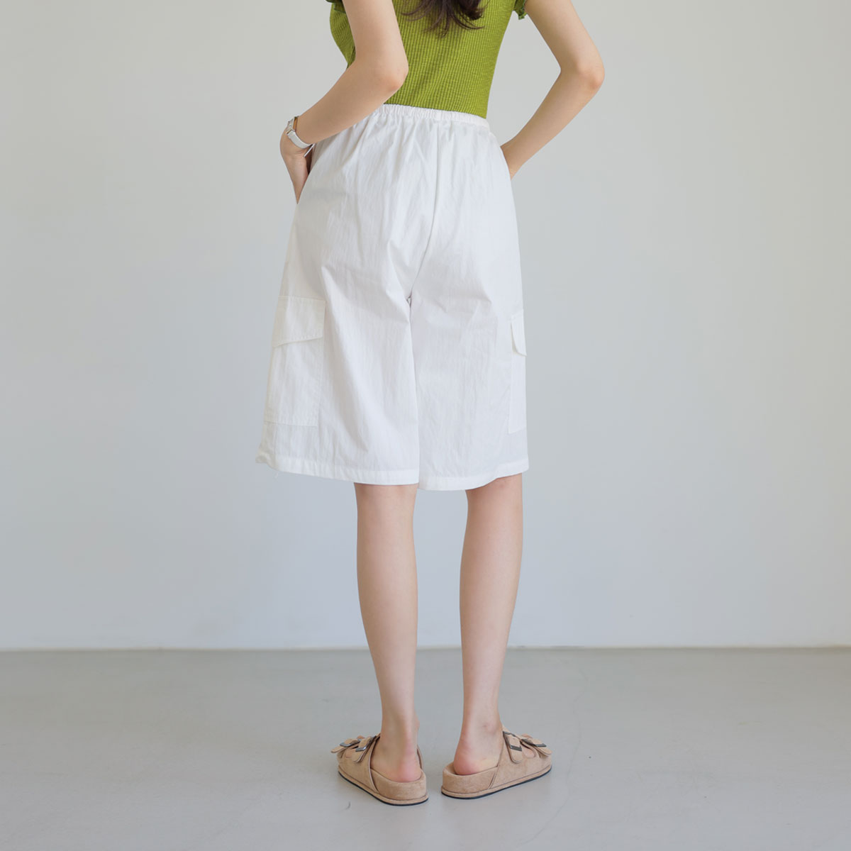 Summer Cargo Elastic Waist Shorts