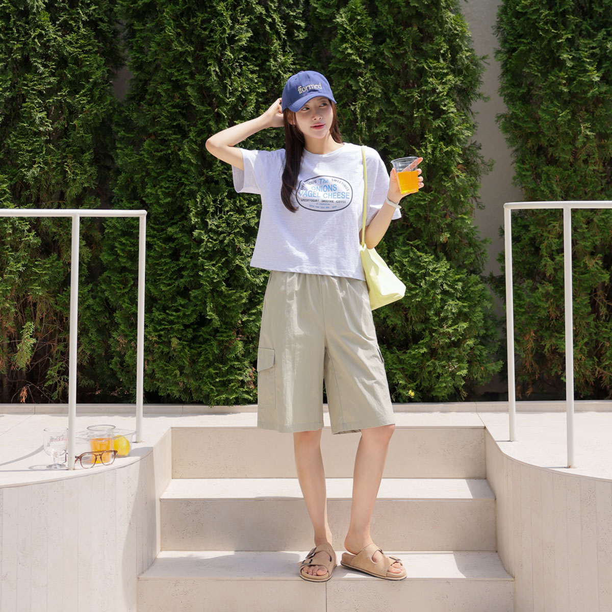 Summer Cargo Elastic Waist Shorts