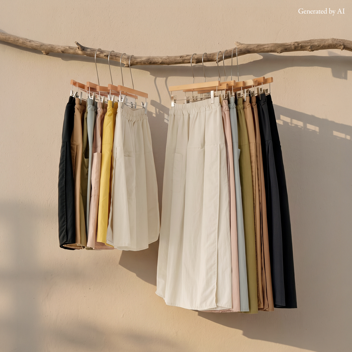 2TYPE Crinkle Washer Ice Wrap Skirt-Pants