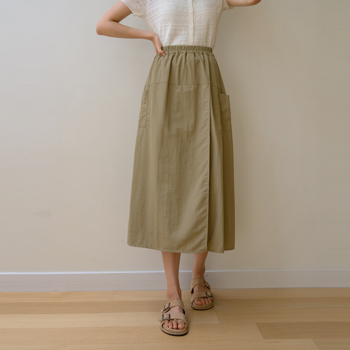 2TYPE Crinkle Washer Ice Wrap Skirt-Pants