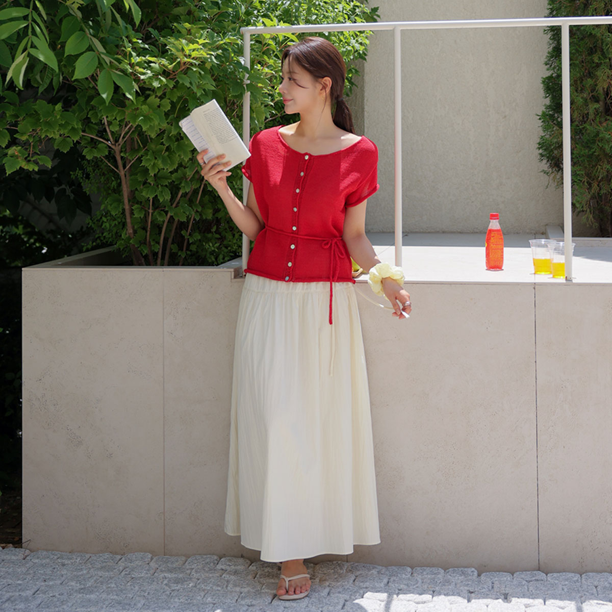 Breeze string short-sleeve knit