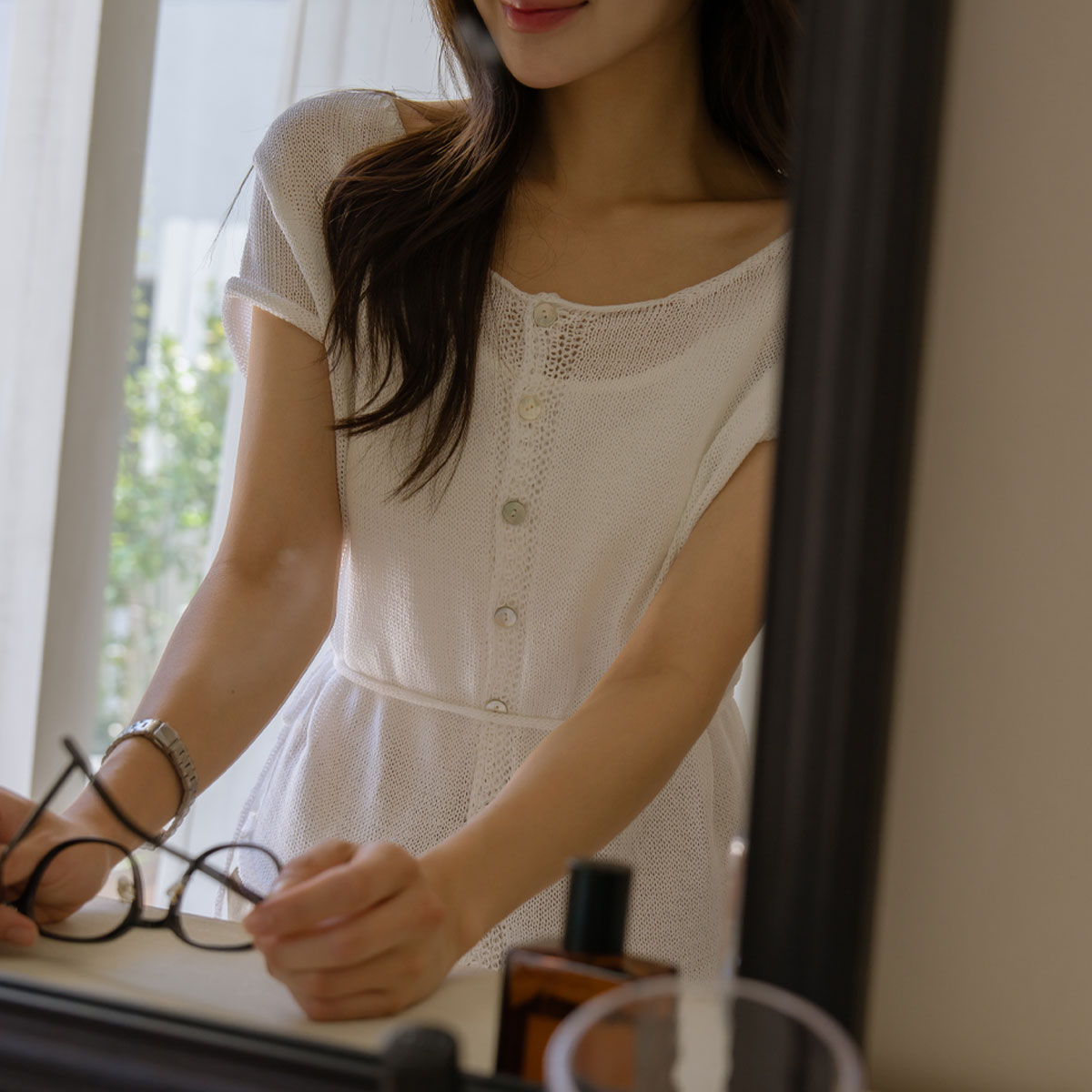 Breeze string short-sleeve knit