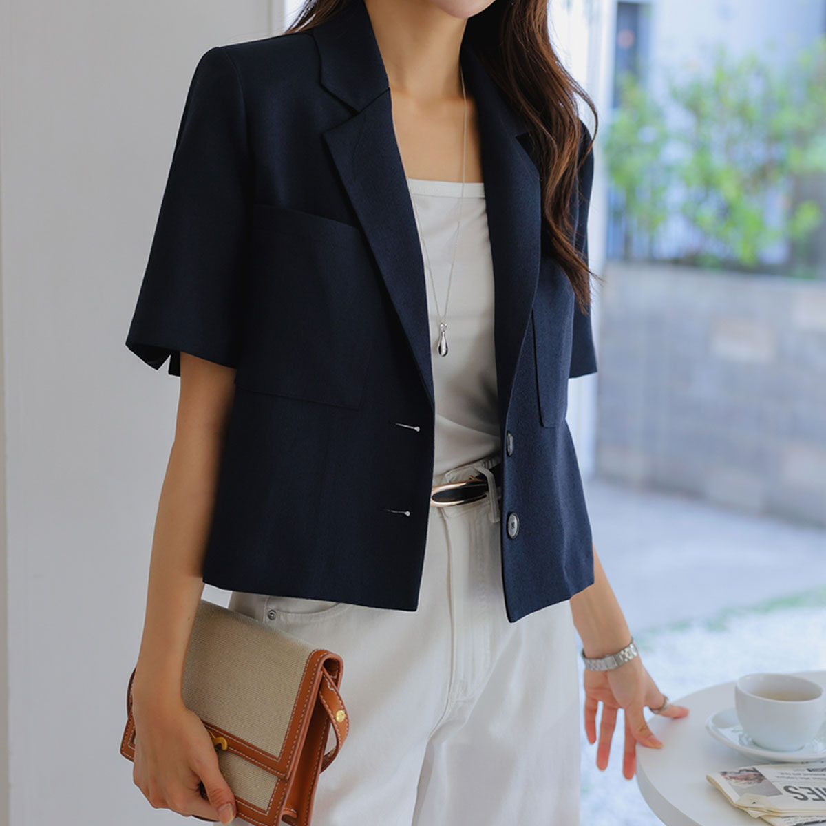 Light Classic Pocket Short Sleeve Jacket