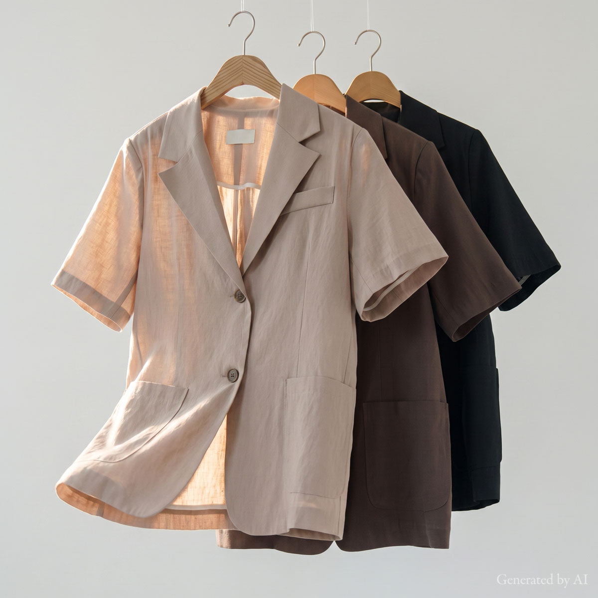 Simple Line Short Sleeve Jacket