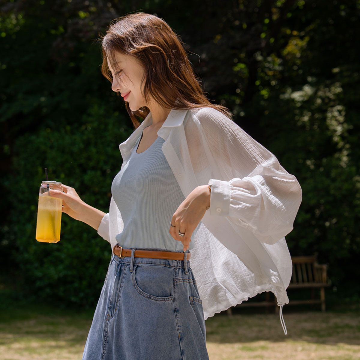 Flowy ribbed cool sleeveless knit