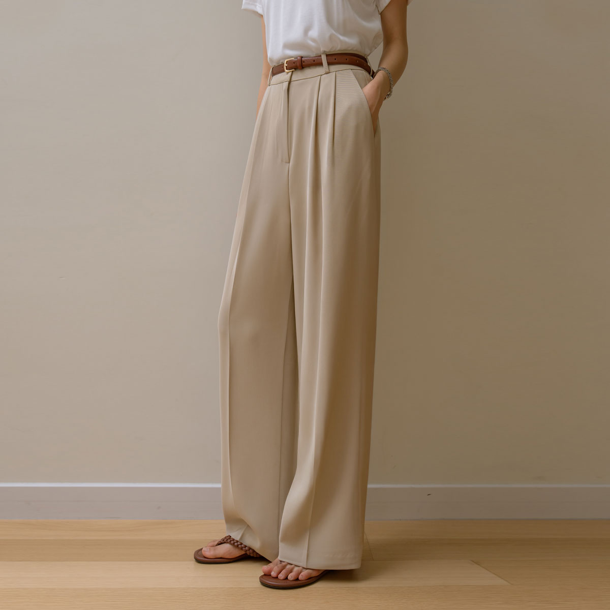Ice-cold Wrinkle-free Double-pleated Slacks