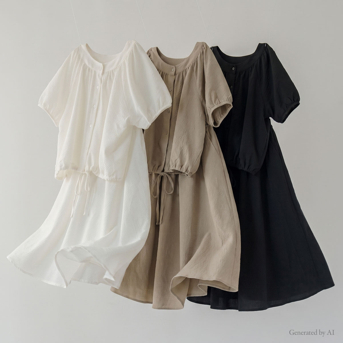 Seersucker Balloon Skirt Set