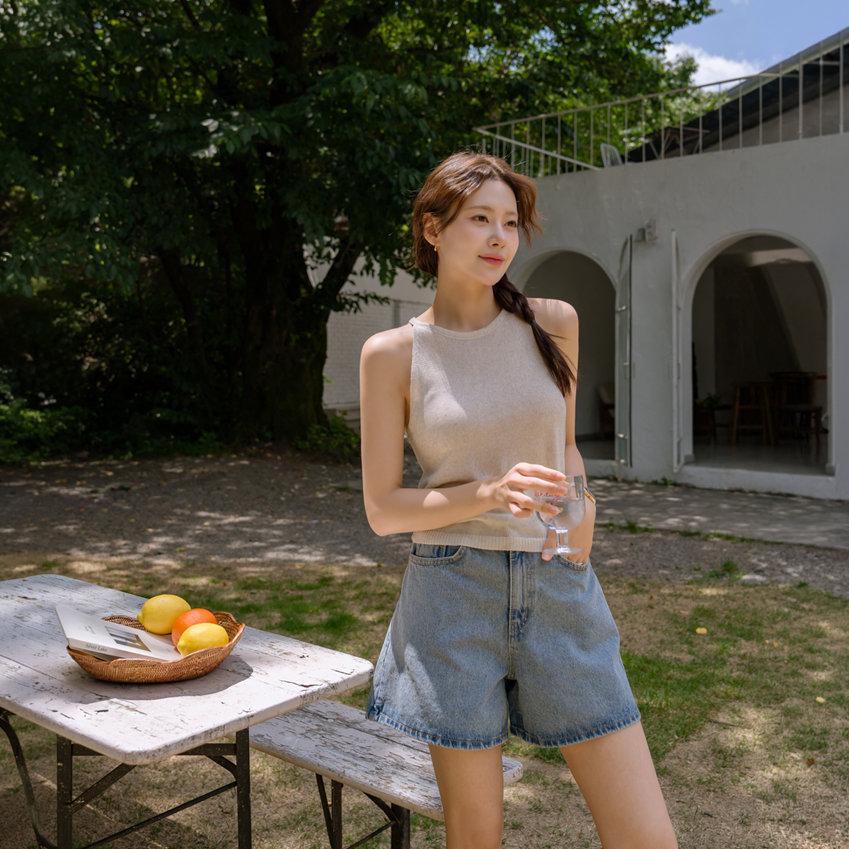 Mesh Sleeveless Set Knit