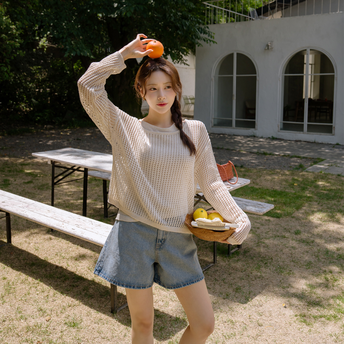 Mesh Sleeveless Set Knit