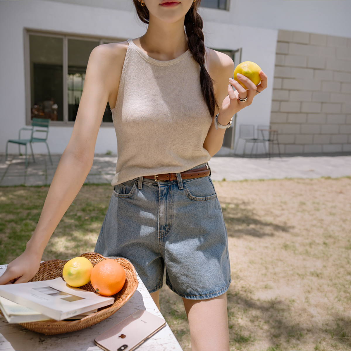 Mesh Sleeveless Set Knit