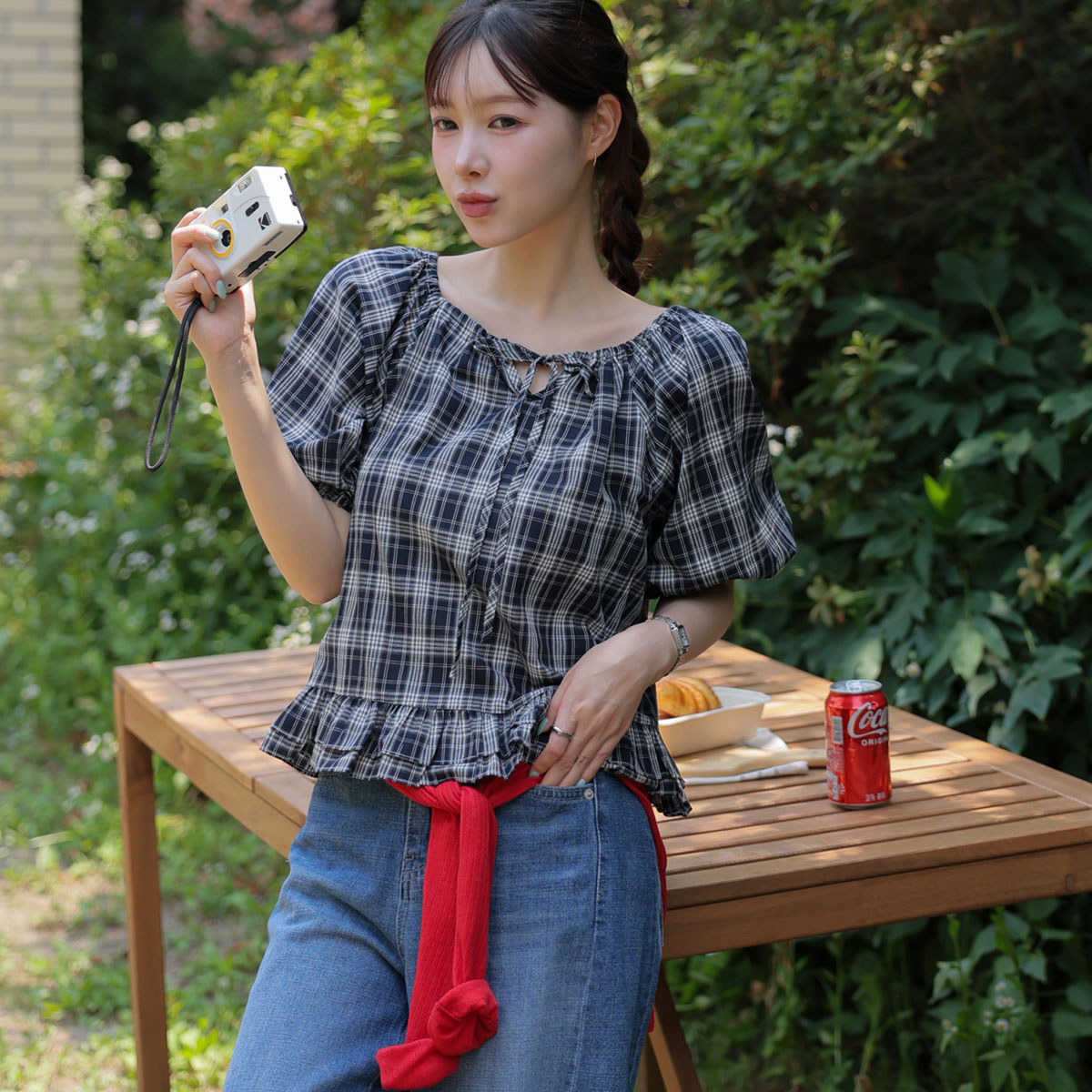 Lovely Ribbon Puff Blouse