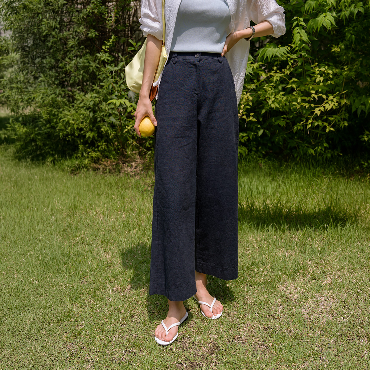 <b>[Made]</b> Summer Linen 100% Semi-Wide Pants