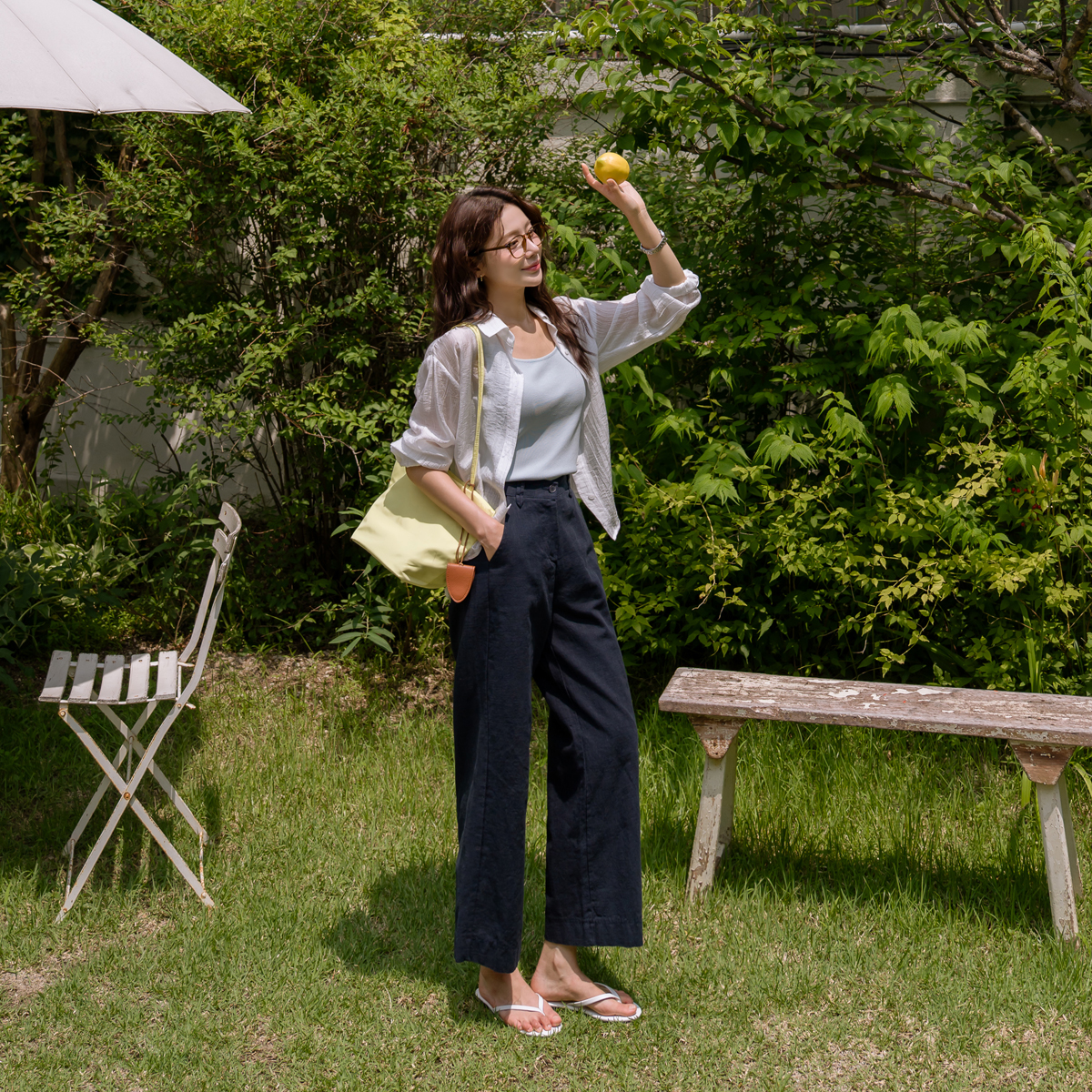 <b>[Made]</b> Summer Linen 100% Semi-Wide Pants
